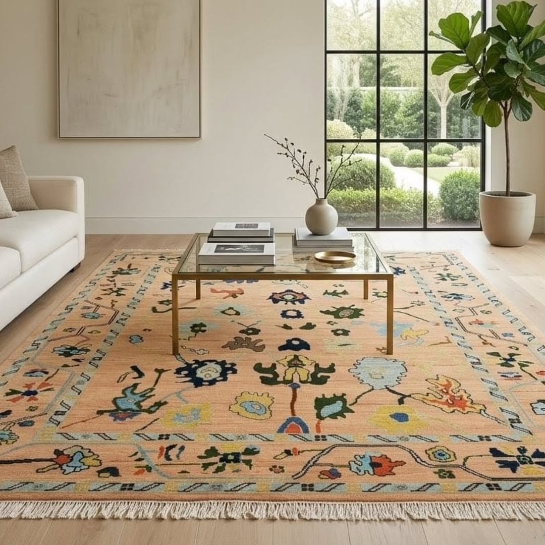 SR HAND KNOTTED OUSHAK RUG - SR OSK 001